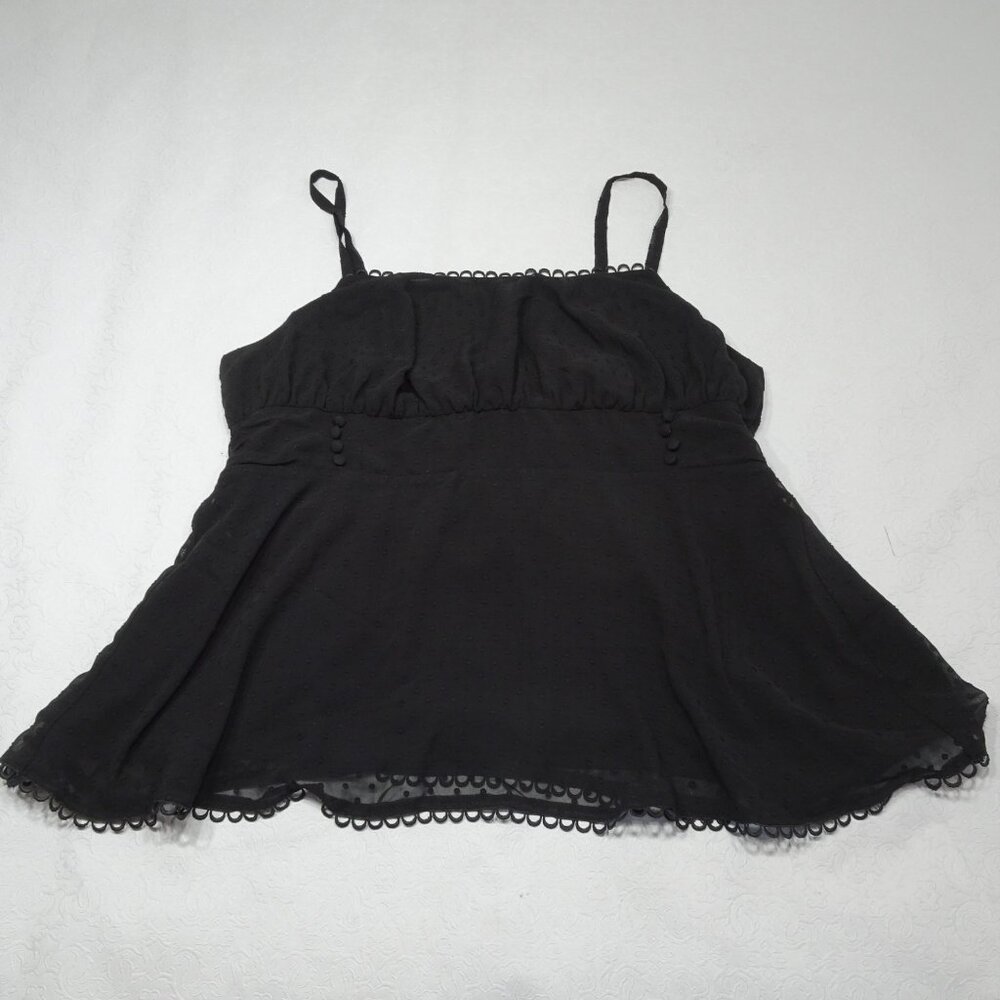 Torrid Plus Size 2X Black Spaghetti Straps Babydoll Empire Waist Top